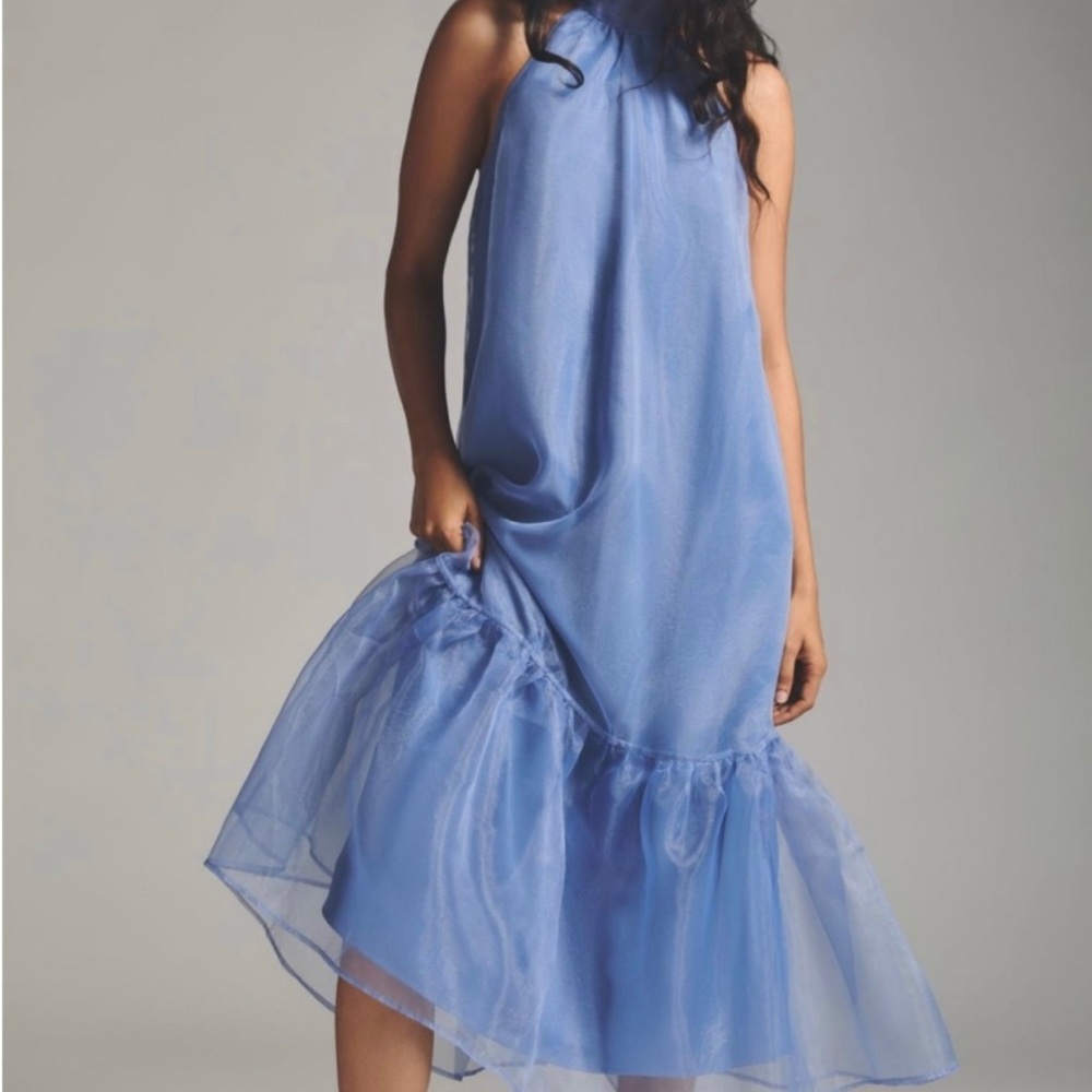 Anthropologie Maeve Tulle Halter Dress